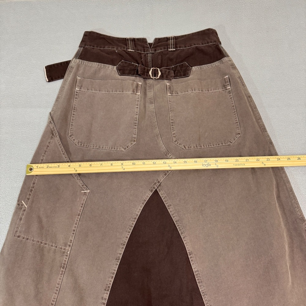 We The Free Daria Maxi Skirt Women 8 Brown Utility Wrap Western Buckle Back - Picture 7 of 10